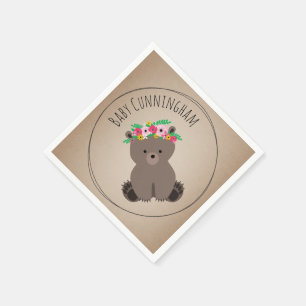 Boho Baby Beer Cub Baby shower servetten