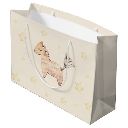 Boho Baby Beige Rainbow Baby shower Large Gift Bag Groot Cadeauzakje (Achterkant Gekanteld)