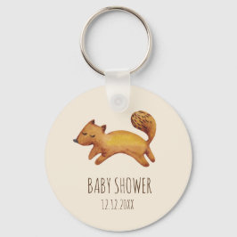Boho Baby Beige Waterverf Fox sleutelhanger