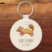 Boho Baby Beige Waterverf Fox sleutelhanger (Voorkant)