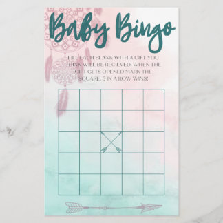 Boho Baby Bingo Flyer