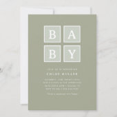 Boho Baby blokkeert gemuteerd modern Baby shower | Kaart (Voorkant)