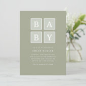 Boho Baby blokkeert gemuteerd modern Baby shower | Kaart (Staand voorkant)