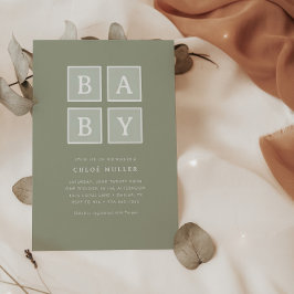 Boho Baby blokkeert gemuteerd modern Baby shower | Kaart