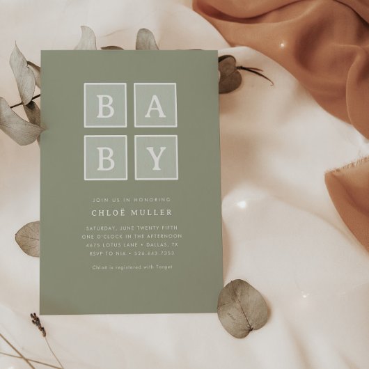 Boho Baby blokkeert gemuteerd modern Baby shower | Kaart