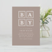 Boho Baby blokkeert neutraal modern Baby shower | Kaart (Staand voorkant)