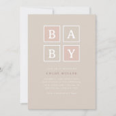 Boho Baby blokkeert roze roze moderne Baby shower  Kaart (Voorkant)