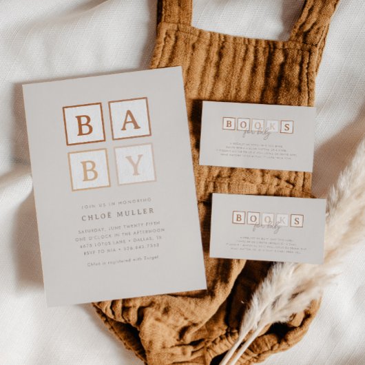 Boho Baby blokkeert Terracotta Books voor Baby Informatiekaartje