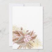 Boho Baby Bloom Pampas Gras Meisje Baby Shower Kaart (Achterkant)