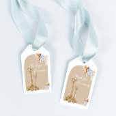 Boho Baby Blue Pampas Grass Giraffe Hartelijk dank Cadeaulabel