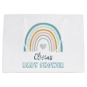 Boho Baby Blue Rainbow Baby shower Groot Cadeauzakje (Voorkant)