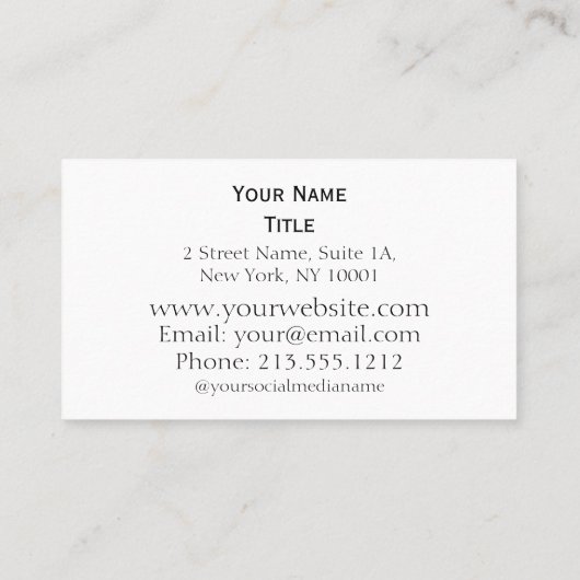 Boho Baby Boutique New York Visitekaartje (Achterkant)