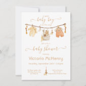 Boho Baby Boy Clothesline Baby shower Kaart (Voorkant)