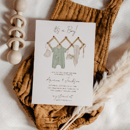 Boho Baby Boy Couple's Shower Invitation Kaart