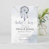 BOHO Baby Boy Dusty Blue Drocatcher Kaart (Staand voorkant)