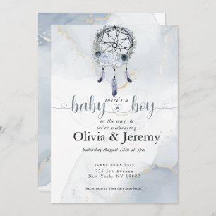 BOHO Baby Boy Dusty Blue Drocatcher Kaart