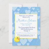 Boho Baby Boy Geel Ducky Baby shower Kaart (Achterkant)