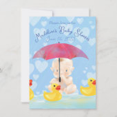 Boho Baby Boy Geel Ducky Baby shower Kaart (Voorkant)