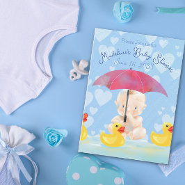Boho Baby Boy Geel Ducky Baby shower Kaart