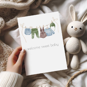 Boho Baby Boy Gefeliciteerd Kaart