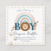Boho Baby Boy Leeuw Cub Luier Raffle Informatiekaartje (Voorkant)
