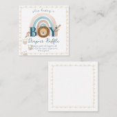 Boho Baby Boy Leeuw Cub Luier Raffle Informatiekaartje (Voorkant / Achterkant)
