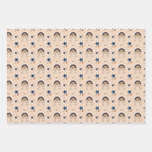 Boho Baby Boy Patroon Inpakpapier Vel (Voorkant 2)