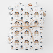 Boho Baby Boy Patroon Inpakpapier Vel (In situ)