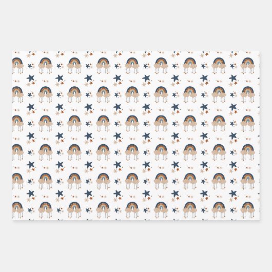 Boho Baby Boy Patroon Inpakpapier Vel (Voorkant)