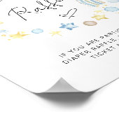 Boho Baby Boy Shower Diaper Raffle Sign Poster (Hoek)