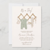 Boho Baby Boy Shower Uitnodiging (Voorkant)