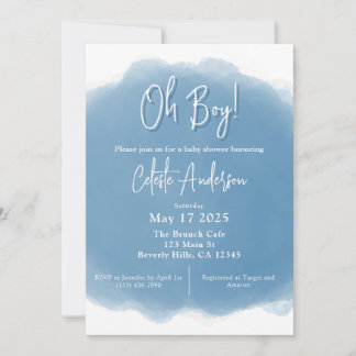 Boho Baby Boy Shower Uitnodiging