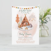 Boho Baby Boy Teepee and Toys Baby shower Kaart (Staand voorkant)
