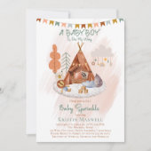 Boho Baby Boy Teepee and Toys Baby Sprinkle Kaart (Voorkant)