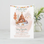 Boho Baby Boy Teepee and Toys Baby Sprinkle Kaart (Staand voorkant)