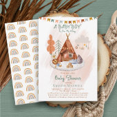 Boho Baby Boy Teepee and Toys Baby Sprinkle Kaart