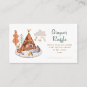 Boho Baby Boy Teepee en Toys Shower Diaper Raffle Informatiekaartje (Voorkant)