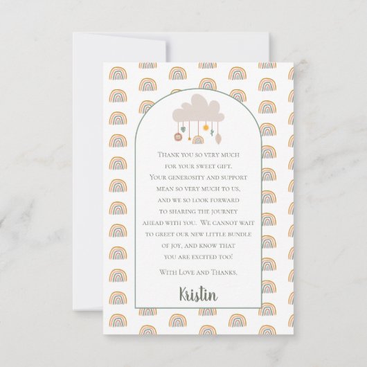 Boho Baby Boy Teepee | SpeelgoedBaby shower Bedankkaart (Achterkant)