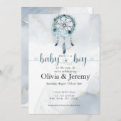 BOHO Baby BoyTeal en Dusty Blue Dreamweaver Kaart (Voorkant / Achterkant)