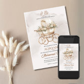 Boho Baby Carriage Aqiqah Unisex Moslim Pasgeboren Kaart