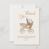 Boho Baby Carriage Baby shower Bedankkaart (Voorkant)