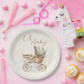 Boho  Baby Carriage Baby shower Papieren Bordje (Feest)