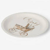 Boho  Baby Carriage Baby shower Papieren Bordje (Gekanteld)