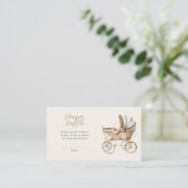 Boho  Baby Carriage Diaper Raffle Informatiekaartje (Staand voorkant)