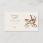 Boho  Baby Carriage Diaper Raffle Informatiekaartje (Voorkant)