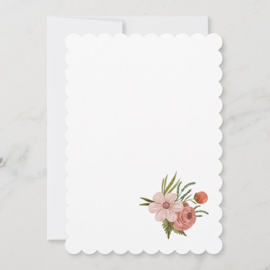 Boho Baby Carriage Waterverf Floral Baby shower Kaart (Achterkant)