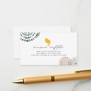 Boho Baby Chick Diaper Raffle Ticket Informatiekaartje
