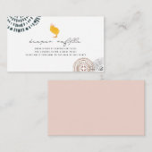 Boho Baby Chick Pink Diaper Raffle Informatiekaartje (Voorkant / Achterkant)