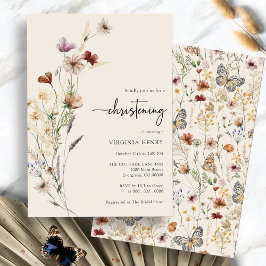 Boho Baby Christening Uitnodiging