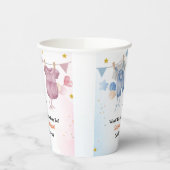 Boho Baby Clotheline Gender Reveal Party Papieren Bekers (Links)